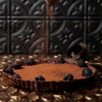 Salted Valrhona Chocolate & Blackberry Tart